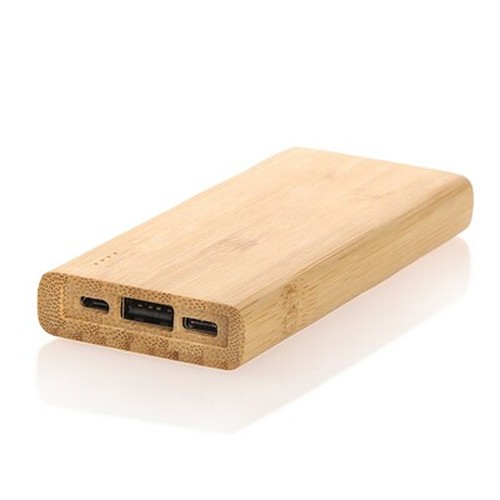 Batterie externe bambou 5000 mAh personnalisable - Cadeau écologique