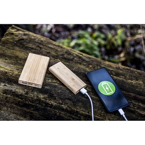 Batterie externe bambou 5000 mAh personnalisable - Cadeau écologique