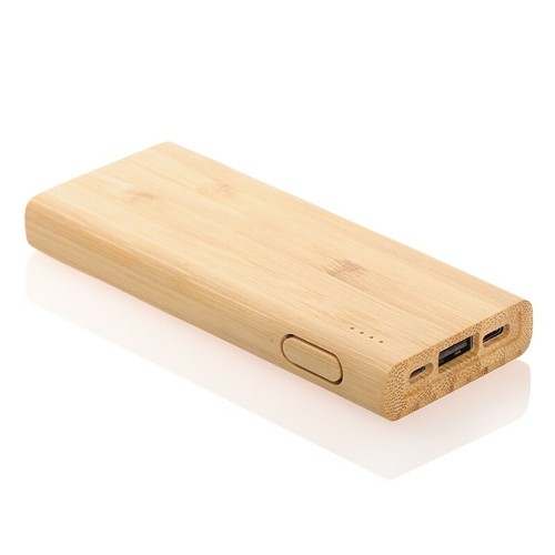 Batterie externe bambou 5000 mAh personnalisable - Cadeau écologique