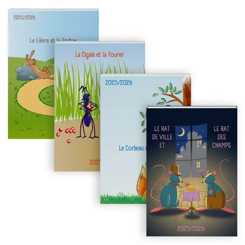 Agenda Scolaire Personnalisable 2025-2026 - Fables Illustrées