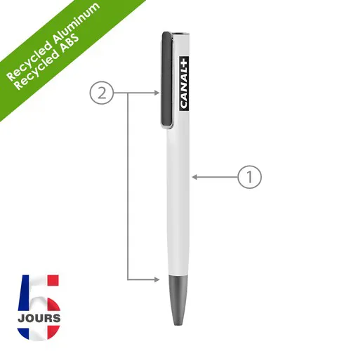 URRGH Stylo bille Alu Recylé Blanc Mat FR