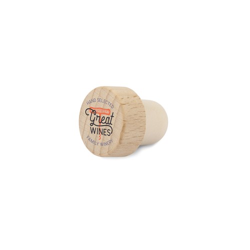 Bouchon à vin personnalisable bois et synthétique