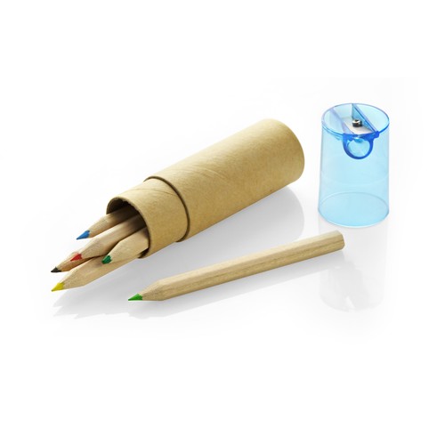 Set de 6 Crayons de Couleur avec Taille-Crayon Personnalisable