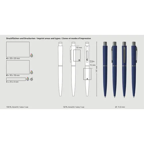 Stylo Bille Aluminium Softtouch Rétractable Personnalisable