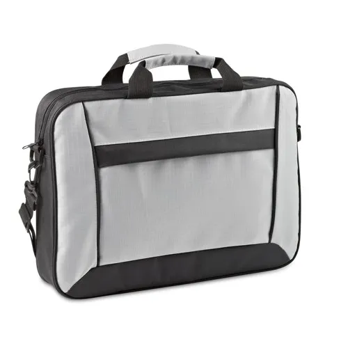 Sac porte-documents gris avec bandoulière personnalisable