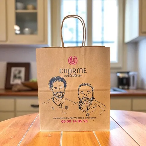 PAPIER KRAFT BRUN  POIGNEE TORSADEE - MODELE SHOPPING