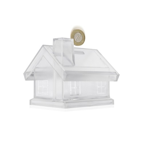 Tirelire Maisonnette Transparente Personnalisable - Cadeau Publicitaire