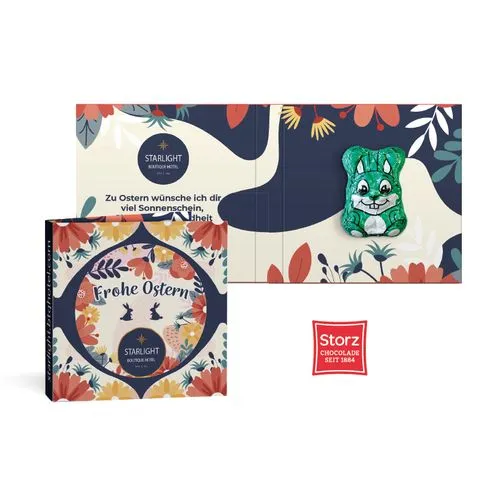 NID DE PÂQUES LINDT dans une boîte pyramidale personnalisable