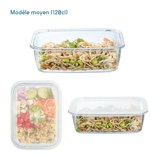 Lunchbox en Verre Trempé 120cl Personnalisable - Fabrication Française