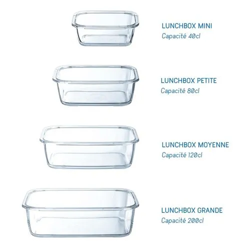 Lunchbox en Verre Trempé 120cl Personnalisable - Fabrication Française