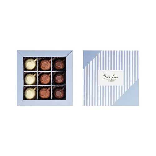 Coffret 9 Pralines Personnalisables - Chocolats Fins Assortis 99g