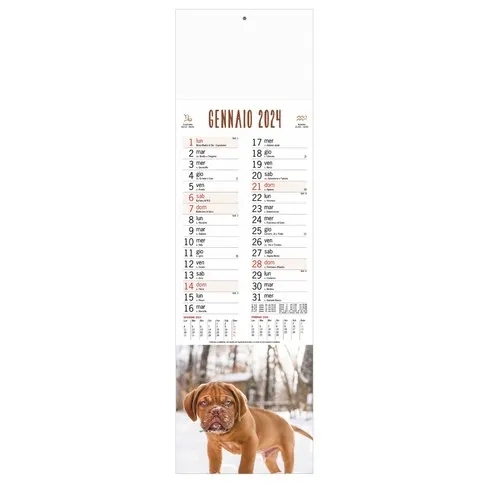 Calendrier Trimestriel Chiens et Chats Personnalisable - 14x47 cm
