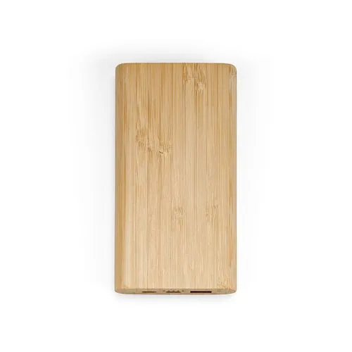 Batterie externe Pythagoras bambou, 15W, 10000mAh