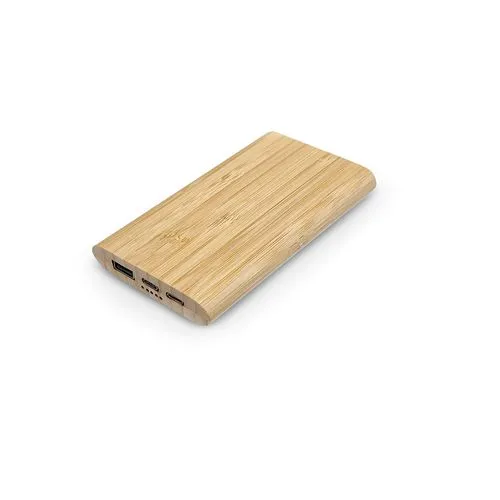 Batterie externe Pythagoras bambou, 15W, 10000mAh