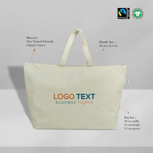 Sac Cabas Coton Naturel Personnalisable - Fabrication Européenne