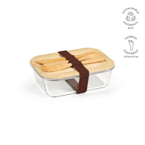Boîte repas Van Gogh 1000,verre borosilicaté et bambou 1090 ml