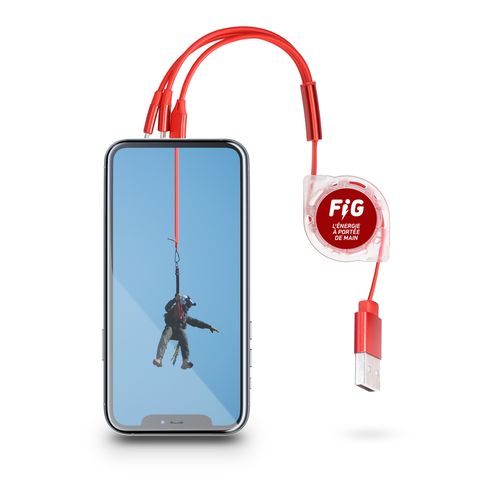 Câble USB Rallonge Personnalisé iOS - Marquage Injection 4 Couleurs