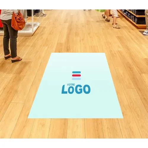 Sticker de sol mat RECTANGLE repositionnable blanc - 100x120cm