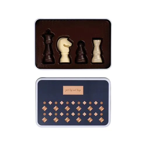 Set de Chocolats Échecs en Boîte Métal Personnalisable