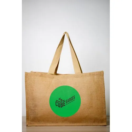 Sac Shopping en Jute Naturel avec Anses Longues - 100% Écologique