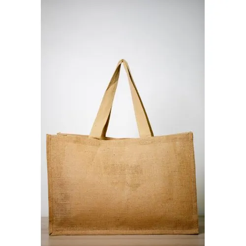 Sac Shopping en Jute Naturel avec Anses Longues - 100% Écologique