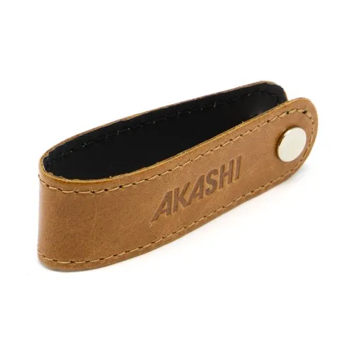 PORTE-CLE VIS EN CUIR VERITABLE MARRON CLAIR - MADE IN EUROPE