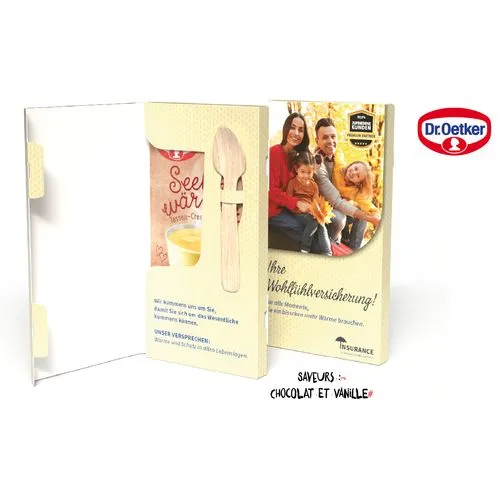 PUDDING DR. OETKER EN TASSE dans une boîte de mailing