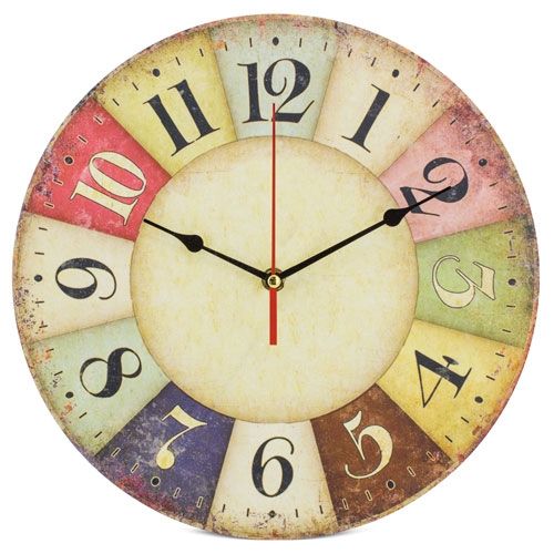 Horloge Murale Vintage Personnalisable - Impression Multicolore