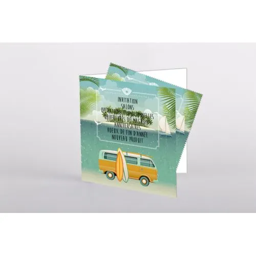 Carte carrée avec microfibre personnalisée - Support publicitaire original