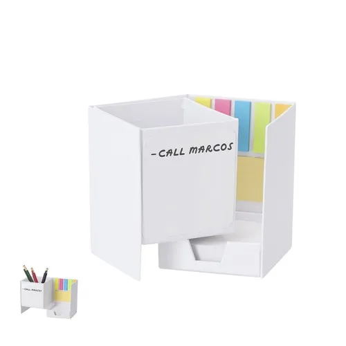 Cube Porte-Notes avec Ardoise et Porte-Crayons Personnalisable