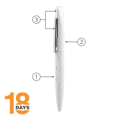 Stylo bille métal twist slim STOCK BLANC MAT