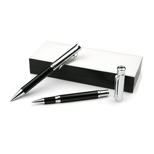 Set de Bureau Métal 2 Stylos avec Étui - Personnalisable
