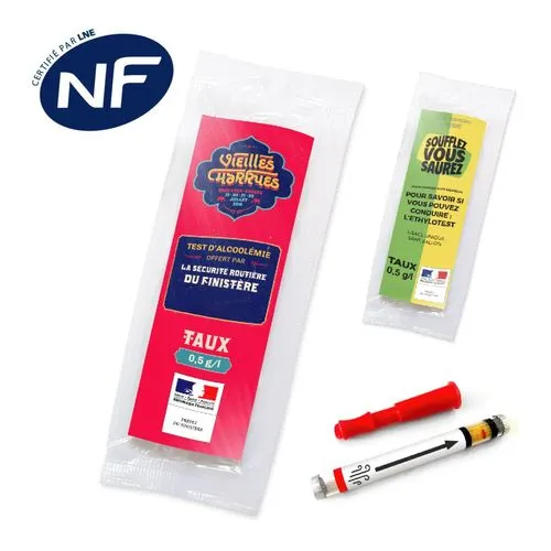Display 50 Éthylotests NFX Personnalisables pour Débits de Boissons