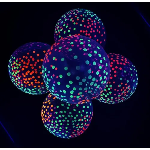 10 Ballons 30 cm FLUO NEON UV DOTS