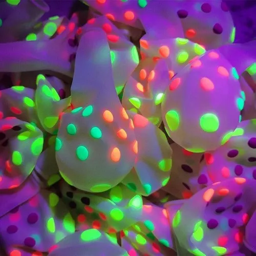 10 Ballons 30 cm FLUO NEON UV DOTS