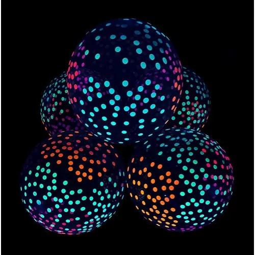 10 Ballons 30 cm FLUO NEON UV DOTS