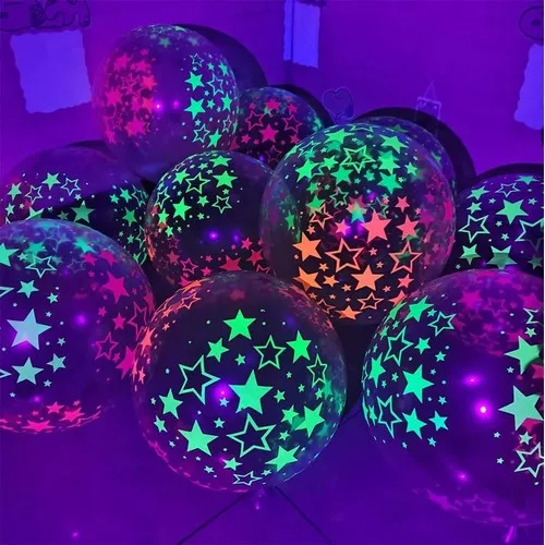 10 Ballons 30 cm FLUO NEON UV STAR