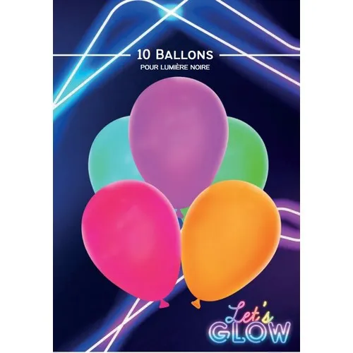 10 Ballons 30 cm FLUO NEON UV