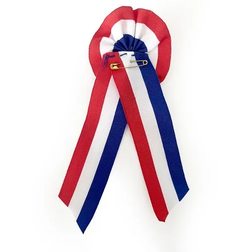 10 cocardes Tricolores tissu 5 cm à pans