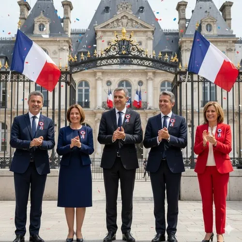 10 cocardes Tricolores tissu 5 cm à pans