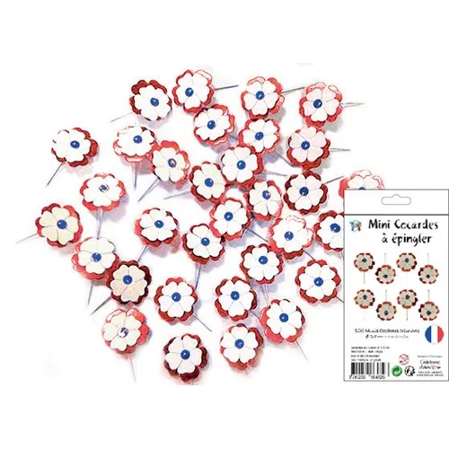 100 cocardes tricolores carton avec épingle