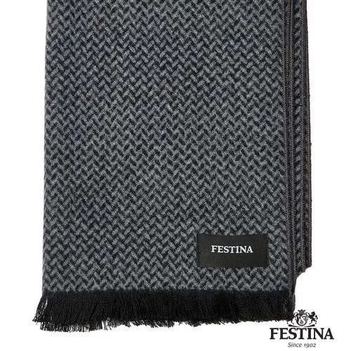 Écharpe Chevrons Gris Personnalisable - Cadeau d'Entreprise Premium