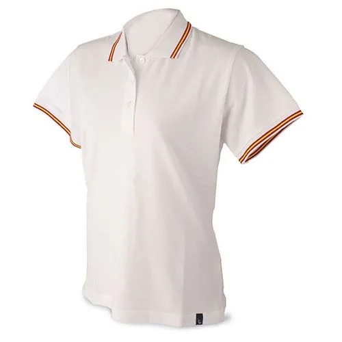 POLO DRAPEAU FEMME PIERRE DELONE BLANC "AZUR"