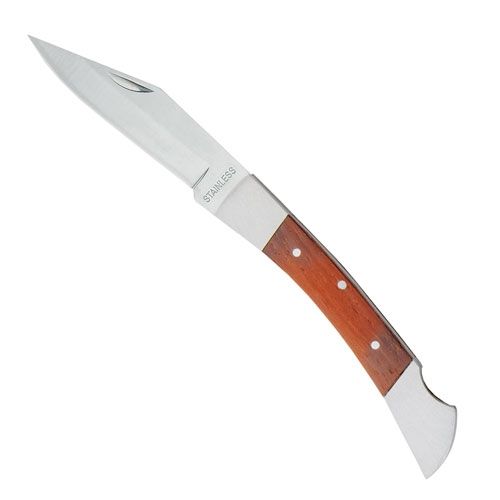 Couteau de poche bois naturel et acier - Cadeau d'entreprise personnalisé