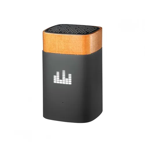 Enceinte Bluetooth 5W Éco-Responsable Bois FSC® - Logo Lumineux