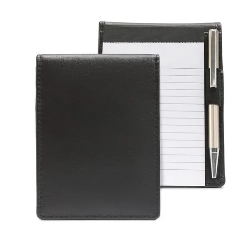 Porte-Calepin Cuir Nappa Premium avec Stylo - Personnalisable