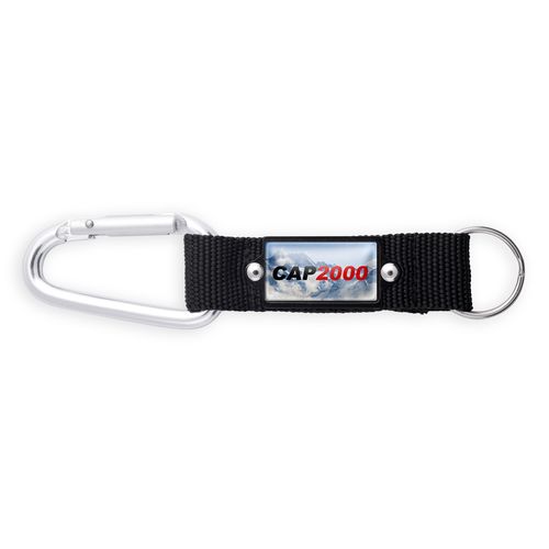 Porte-Clés Mousqueton Aluminium Personnalisable avec Strap Nylon