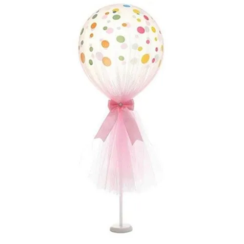 12 tiges à ballons sur pied 43 cm pour ballons avec adhésif
