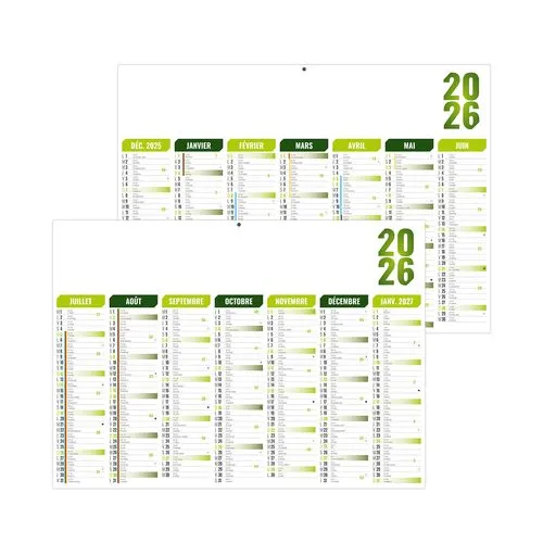 FLORENTIN VERT 2026 - MIDI 430 x 335 mm - LEGER 400G - SANS MARQUAGE - 1 TROU EN TETE