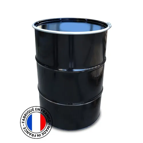 Baril Noir 200L Personnalisable - Fabriqué en France